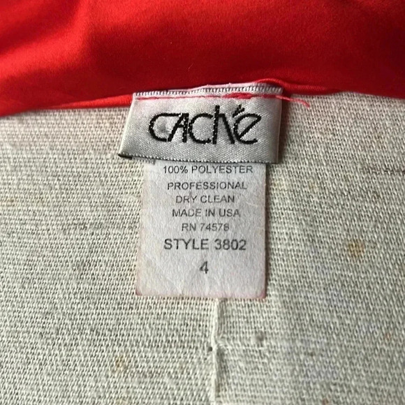 Vintage Cache red satin dress with crisscross back. Size 4 - Picture 6 of 7